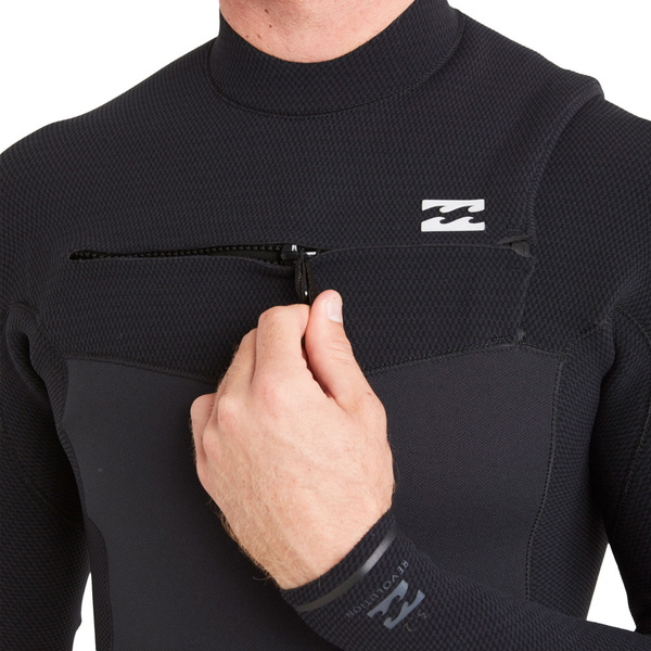 2024 Billabong Mens Revolution 4/3mm Chest Zip Wetsuit ABYW100177 - Sort